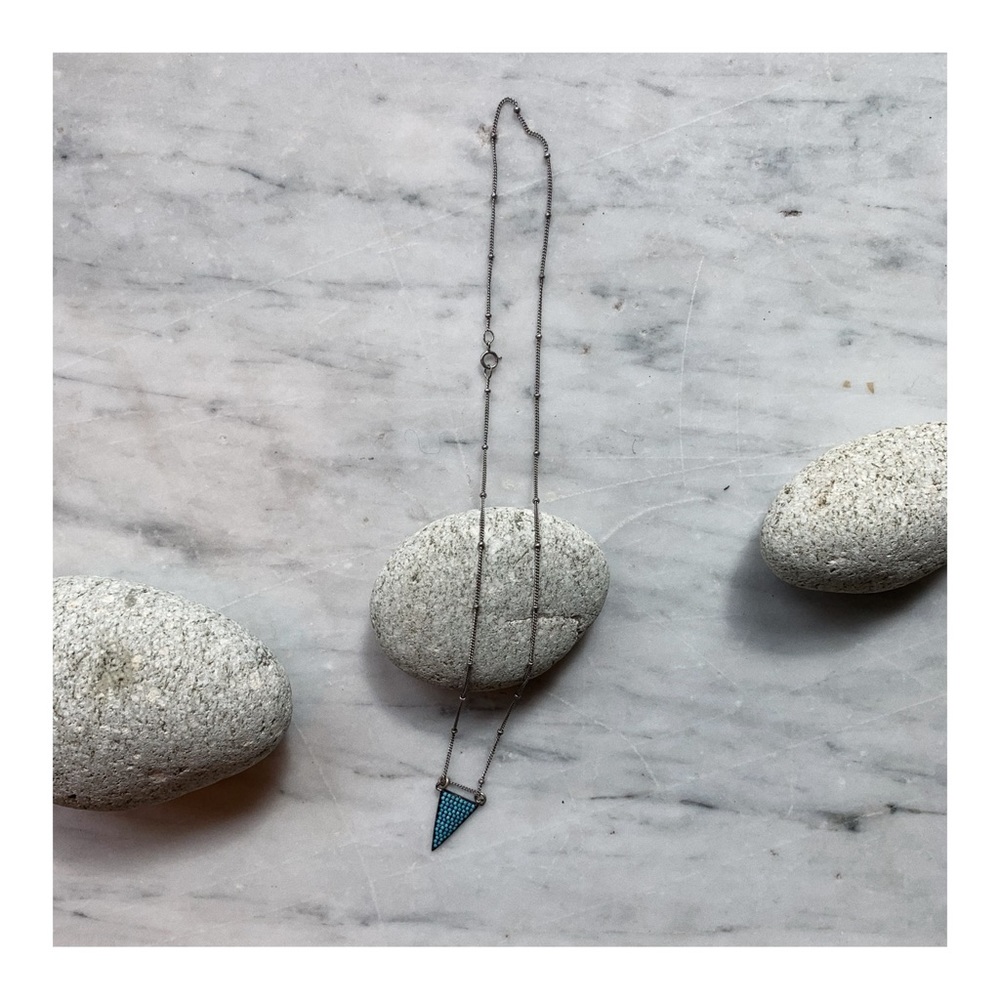 Turquoise Triangle Pendant Necklace